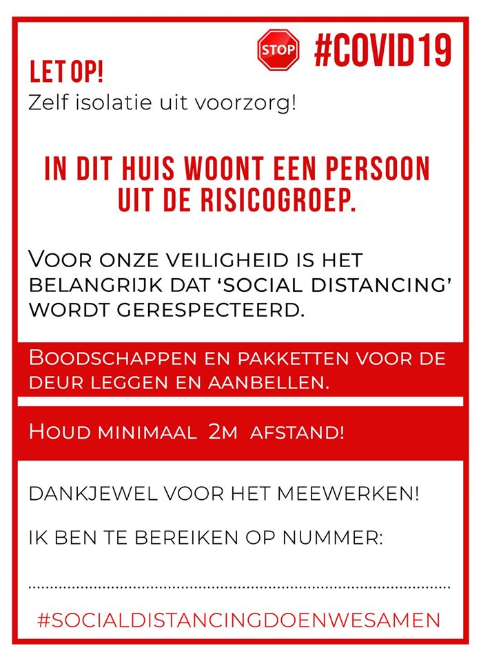 Houd afstand Corona-posters voor je raam