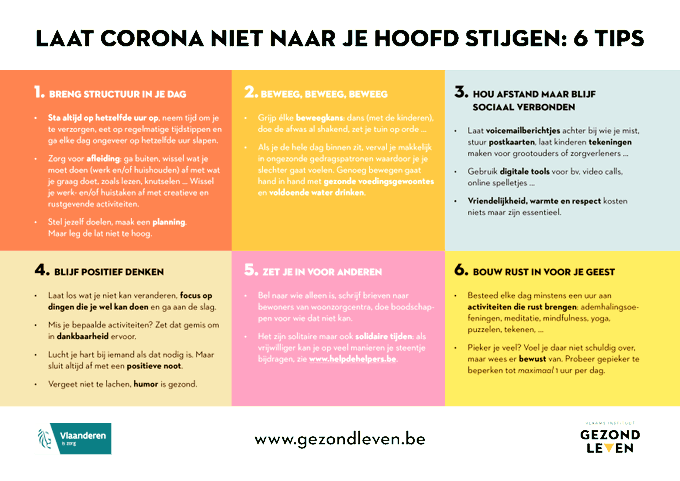 Laat corona niet naar je hoofd stijgen: 6 tips