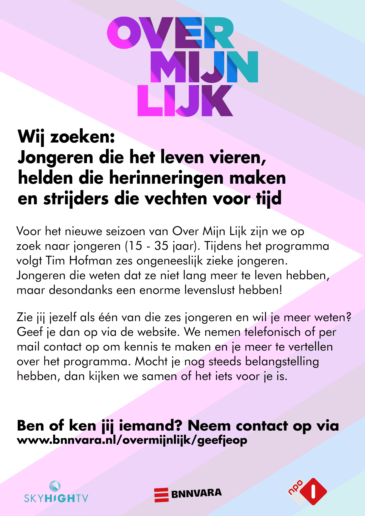 Jongeren gezocht voor deelname aan Over Mijn Lijk Stichting Onzichtbaar Ziek