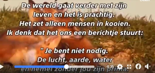 “Ik denk dat de wereld ons een bericht stuurt…”