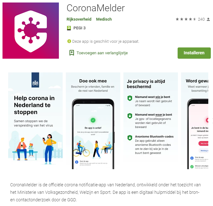 Corona-app online, testfase in Overijssel en Drenthe